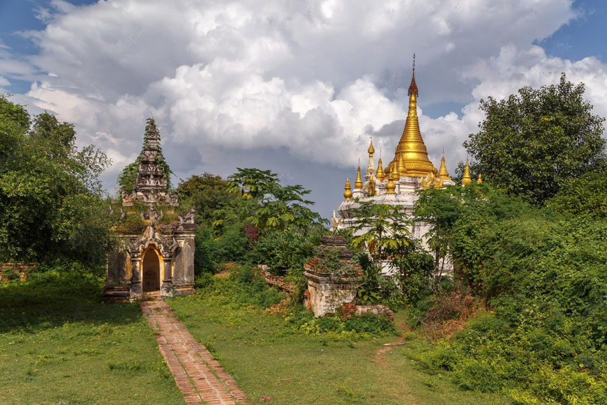 Visit ancient buddhist pagoda stupa Bagan Myanmar