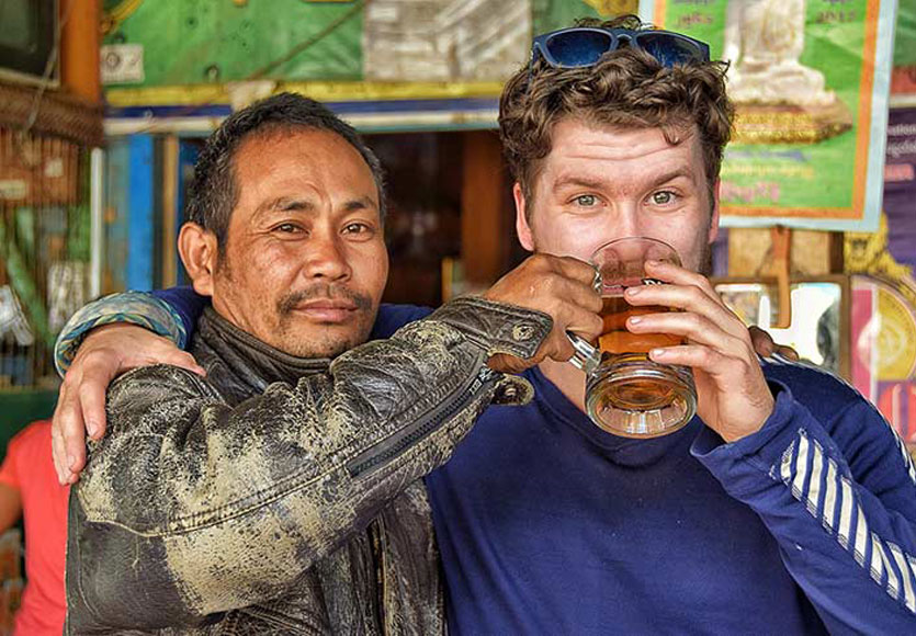 Enjoy Myanmar beer in Bago